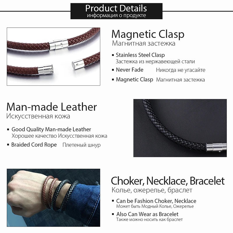 Men and Women Man-made Leather Necklace Choker