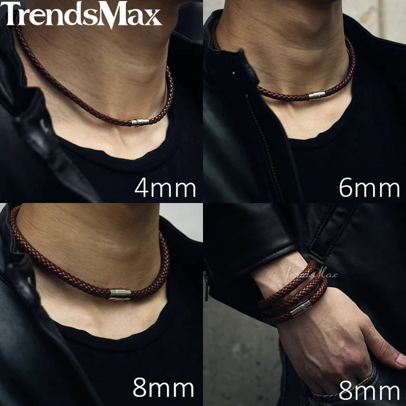 Men and Women Man-made Leather Necklace Choker