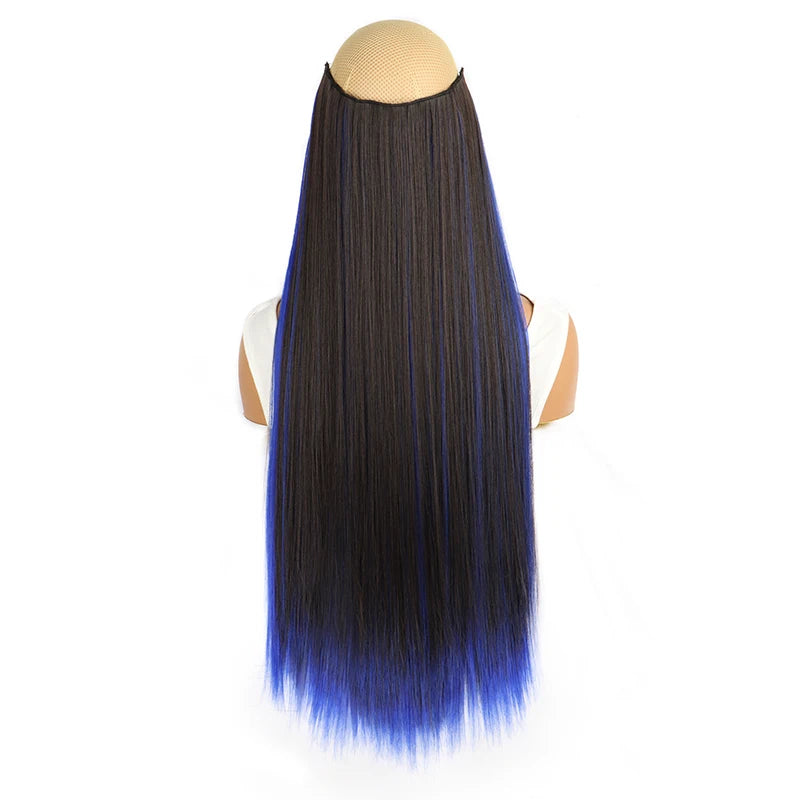 WIGSIN Synthetic 60cm A Piece Of 5Clips Hair Highlight Dyeing Colorful Long Straight Hair Piece In Hair Extension for Women