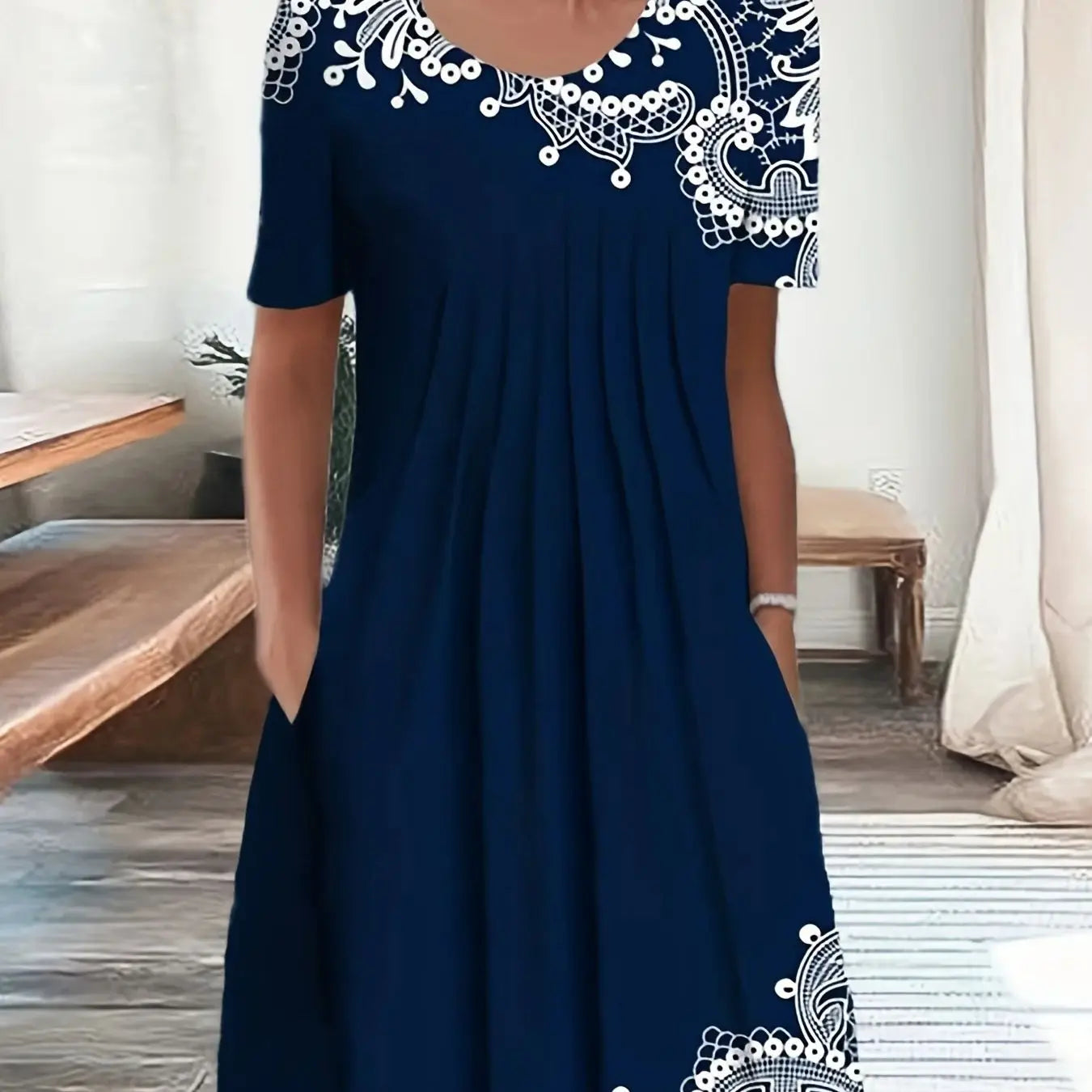 Fashion Elegant Women Dress Loose Casual Summer Dress Women Printed Dress New Temperament