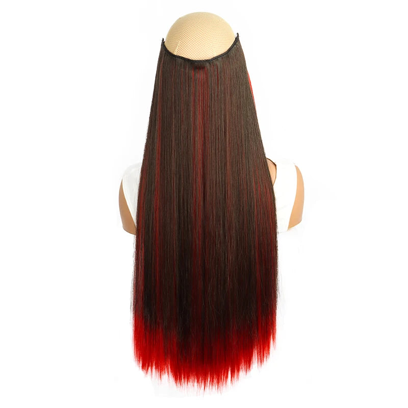WIGSIN Synthetic 60cm A Piece Of 5Clips Hair Highlight Dyeing Colorful Long Straight Hair Piece In Hair Extension for Women