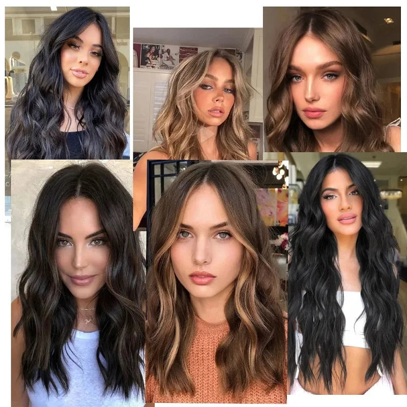 WIGSIN 24Inch Synthetic Long Wavy Curly Clip-In Hair Extensions Hairpieces Daily Hair Accessories for Women