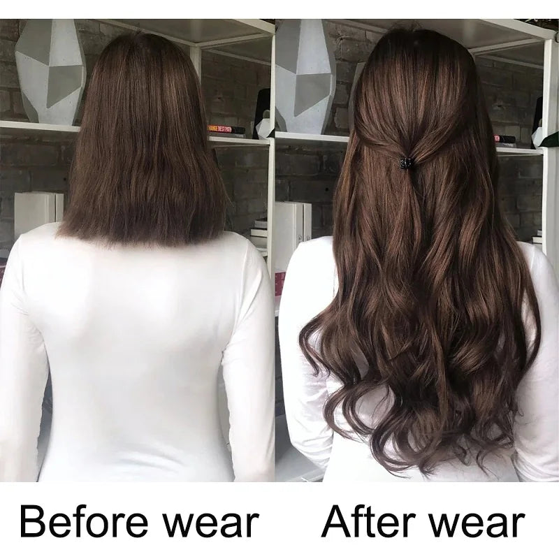 WIGSIN 24Inch Synthetic Long Wavy Curly Clip-In Hair Extensions Hairpieces Daily Hair Accessories for Women