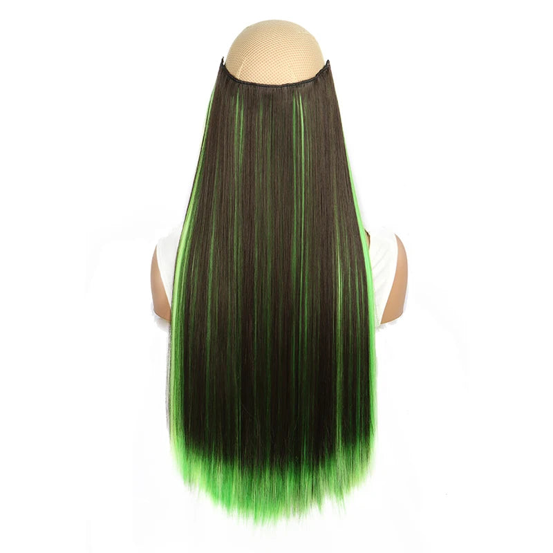 WIGSIN Synthetic 60cm A Piece Of 5Clips Hair Highlight Dyeing Colorful Long Straight Hair Piece In Hair Extension for Women