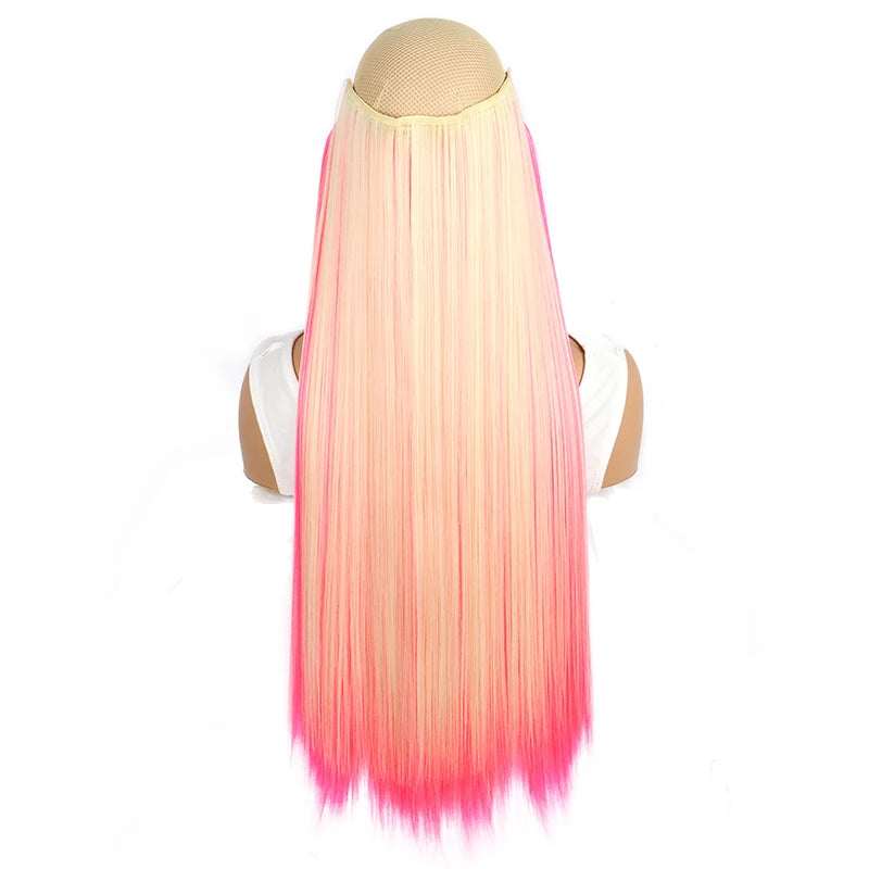 WIGSIN Synthetic 60cm A Piece Of 5Clips Hair Highlight Dyeing Colorful Long Straight Hair Piece In Hair Extension for Women