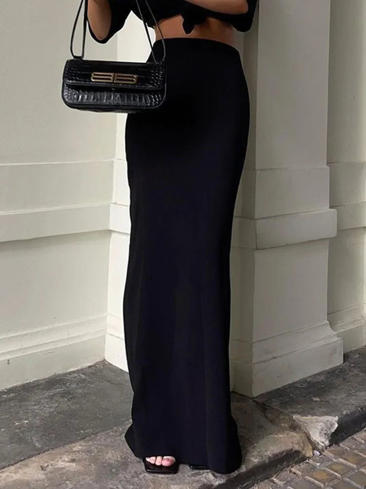 Fashion For Women Black Long Skirts High Waist Slim Seamless Elegant Ladies Gown