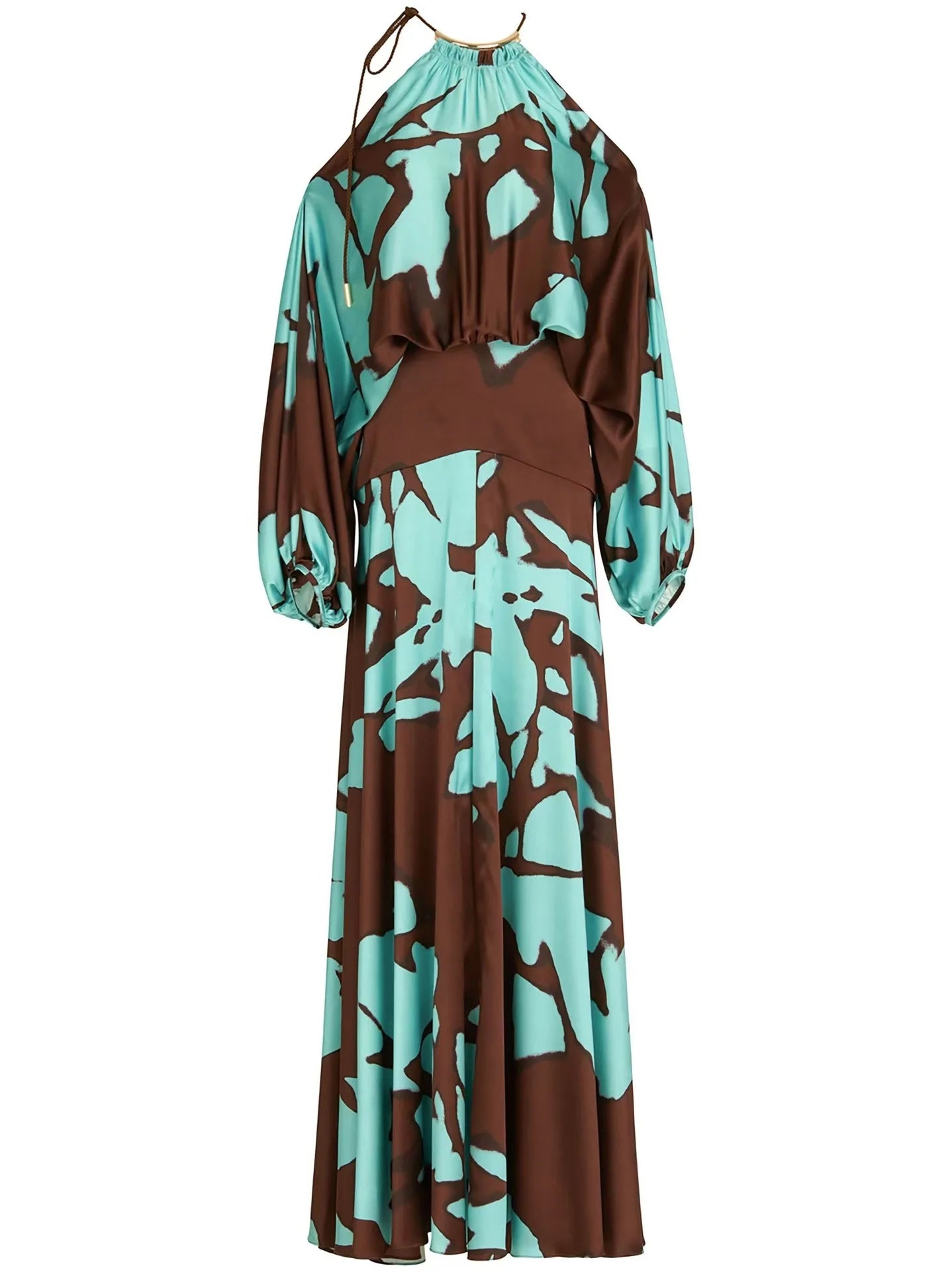 2025 Women's Fashion Temperament Elegant Vacation Style Printed Off Shoulder Slit Comfortable Casual Commuting Party Dress