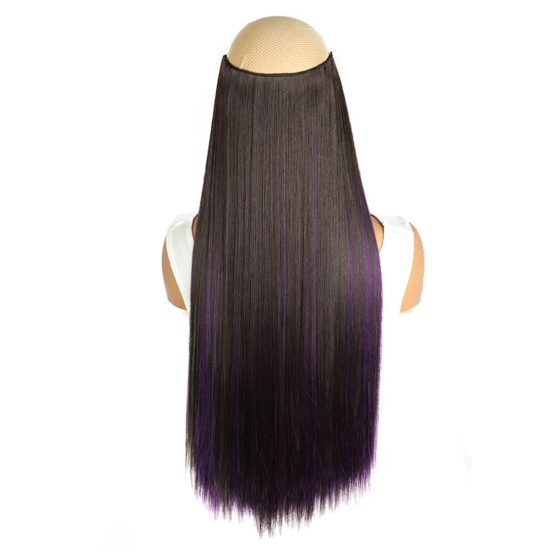 WIGSIN Synthetic 60cm A Piece Of 5Clips Hair Highlight Dyeing Colorful Long Straight Hair Piece In Hair Extension for Women