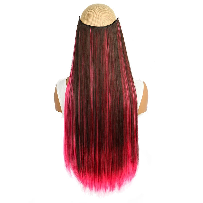 WIGSIN Synthetic 60cm A Piece Of 5Clips Hair Highlight Dyeing Colorful Long Straight Hair Piece In Hair Extension for Women