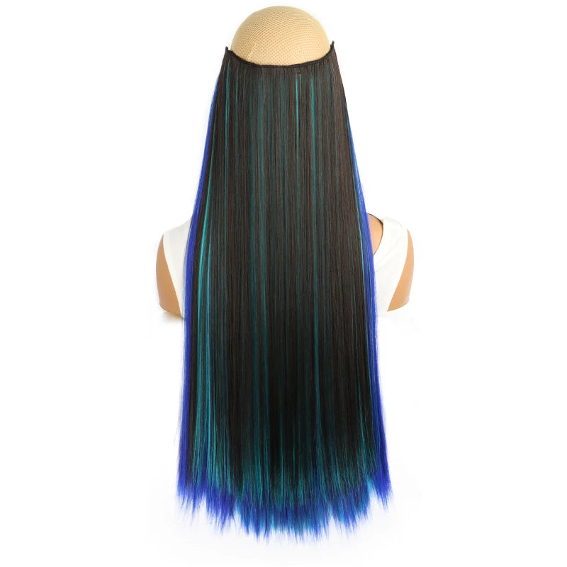 WIGSIN Synthetic 60cm A Piece Of 5Clips Hair Highlight Dyeing Colorful Long Straight Hair Piece In Hair Extension for Women