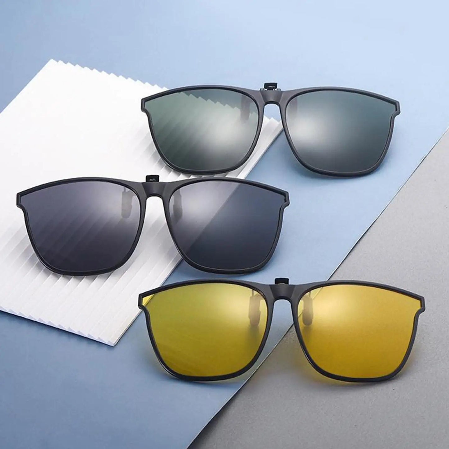 New Polarized Flip-up Sunglasses Clips Retro Big Size