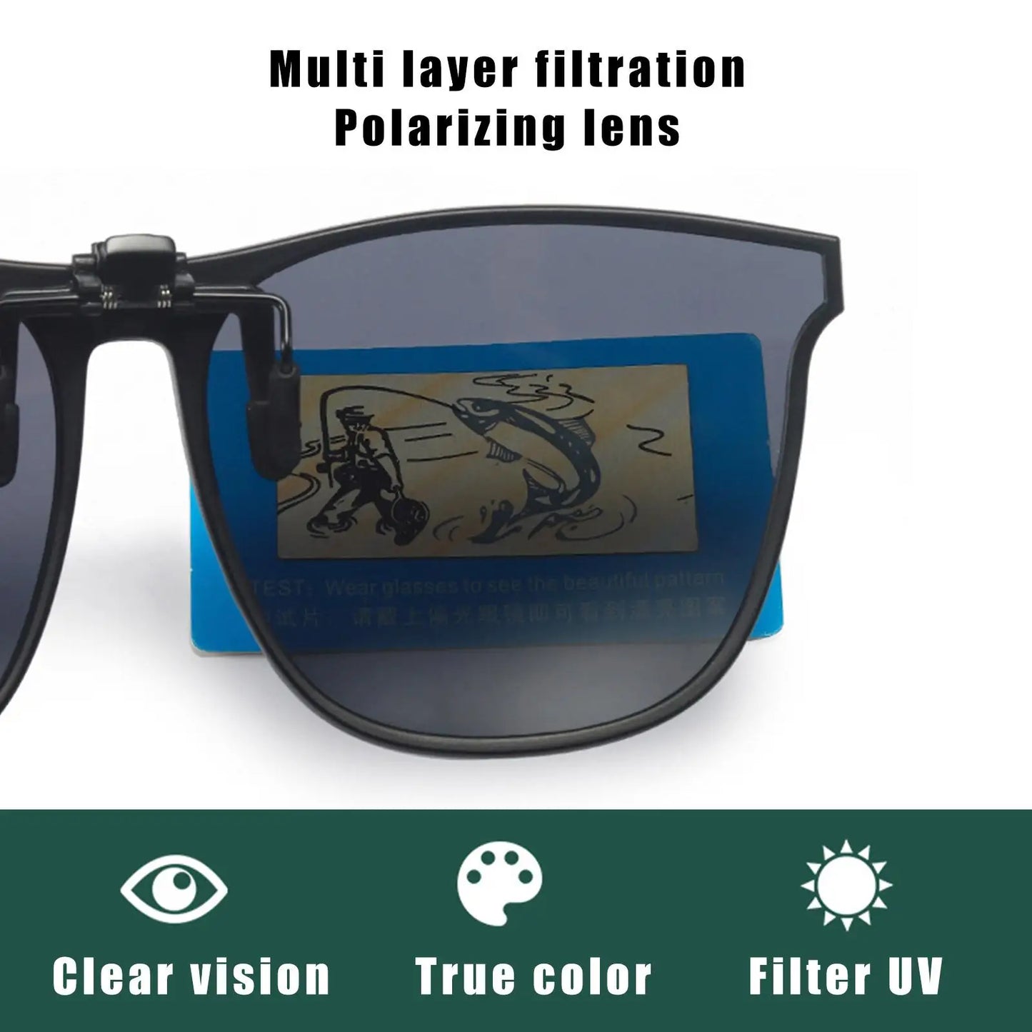 New Polarized Flip-up Sunglasses Clips Retro Big Size