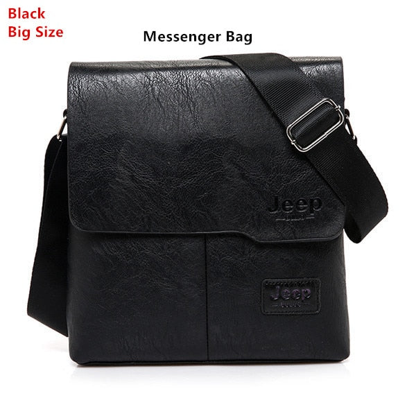 Men's Leather Messenger Shoulder Bags Business 2 piece
