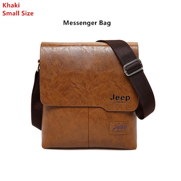 Men's Leather Messenger Shoulder Bags Business 2 piece