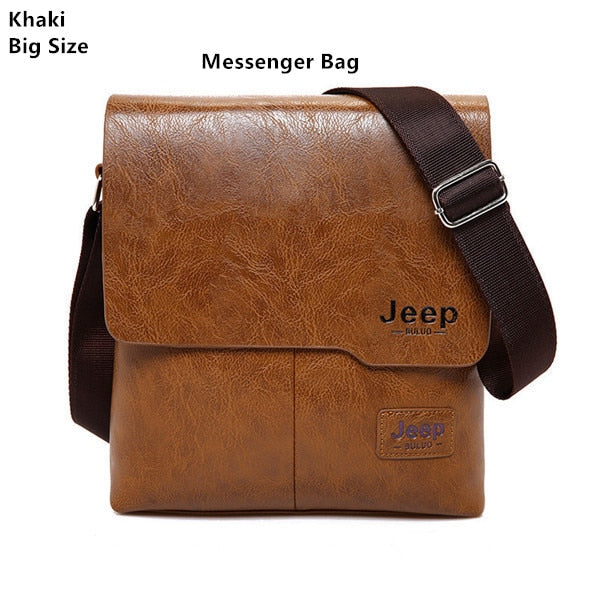 Men's Leather Messenger Shoulder Bags Business 2 piece
