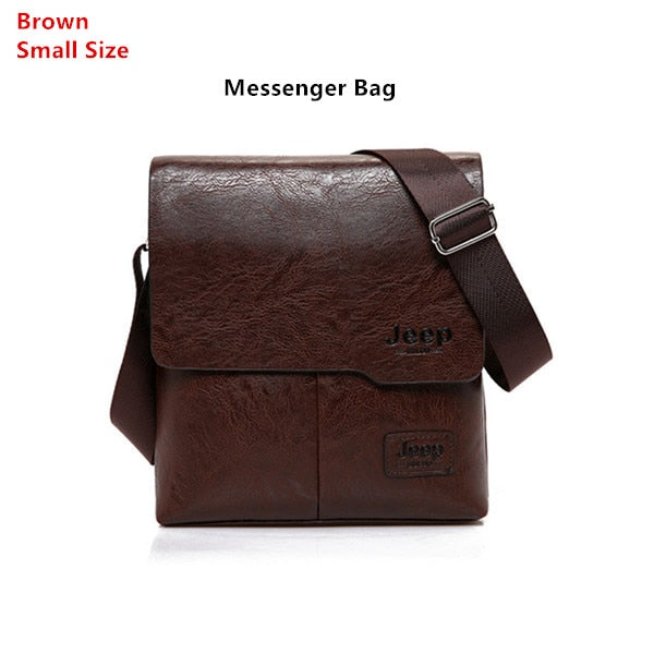 Men's Leather Messenger Shoulder Bags Business 2 piece