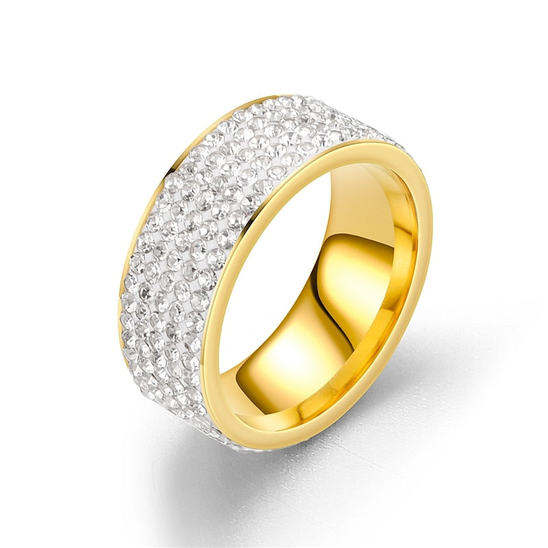 Hip Hop Iced Out CZ Bling Men's Ring Black/Gold/Silver