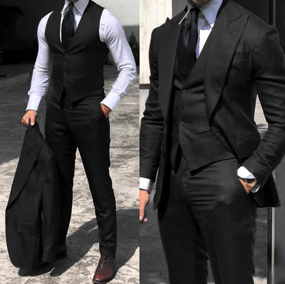 Classy Wedding Tuxedos Suits Slim Fit Bridegroom For Men's 3 Pieces Groomsmen