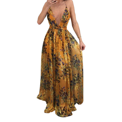 Women Summer Sexy Maxi Boho Style Print Party Dress