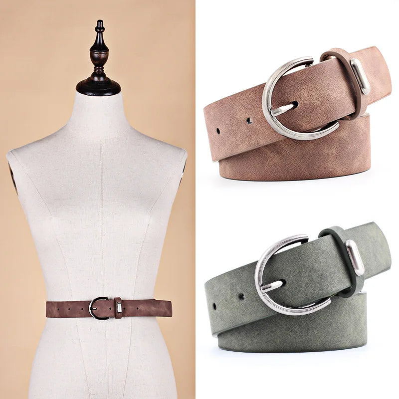 Women Belt New Wide Suede Leather  For Women Dresses Belts