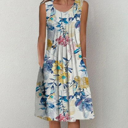 Fashion Elegant Summer Women Dress Loose Casual Dress Women Printed Dress