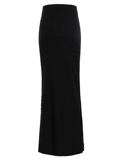 Fashion For Women Black Long Skirts High Waist Slim Seamless Elegant Ladies Gown