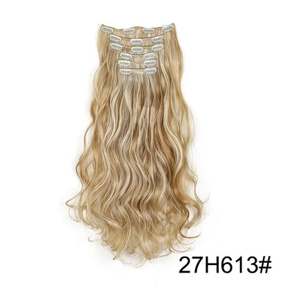 WIGSIN 24Inch Synthetic  Long Wavy Curly Clip-In Hair Extensions Hairpieces Daily Hair Accessories for Women