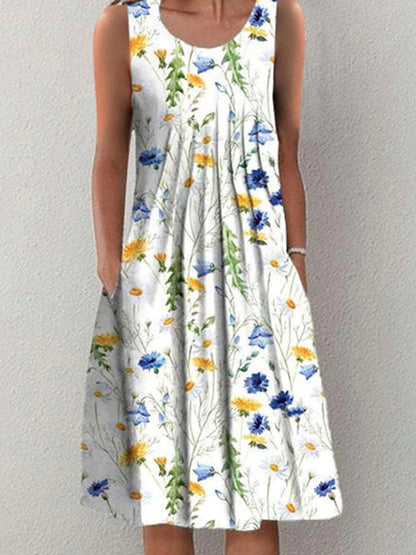 Fashion Elegant Summer Women Dress Loose Casual Dress Women Printed Dress