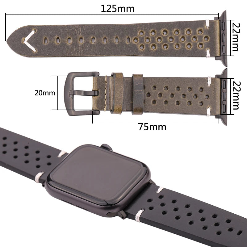 Lady Genuine Leather Strap For Apple Watch Band