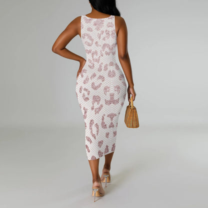 Women's Casual Summer Dress  Printed Shoulder Strap Dress Tight Fitting