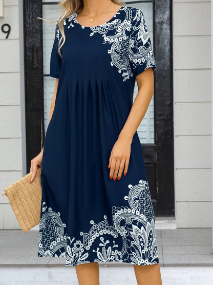 Fashion Elegant Women Dress Loose Casual Summer Dress Women Printed Dress New Temperament
