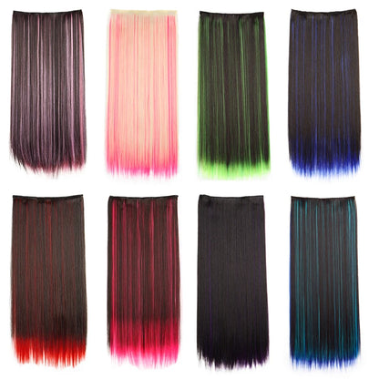 WIGSIN Synthetic 60cm A Piece Of 5Clips Hair Highlight Dyeing Colorful Long Straight Hair Piece In Hair Extension for Women