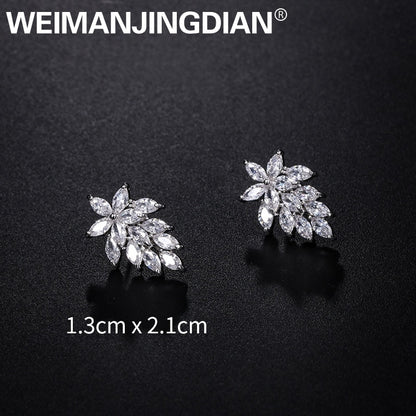 WEIMANJINGDIAN Shiny Marquise Leaf Cubic Zirconia