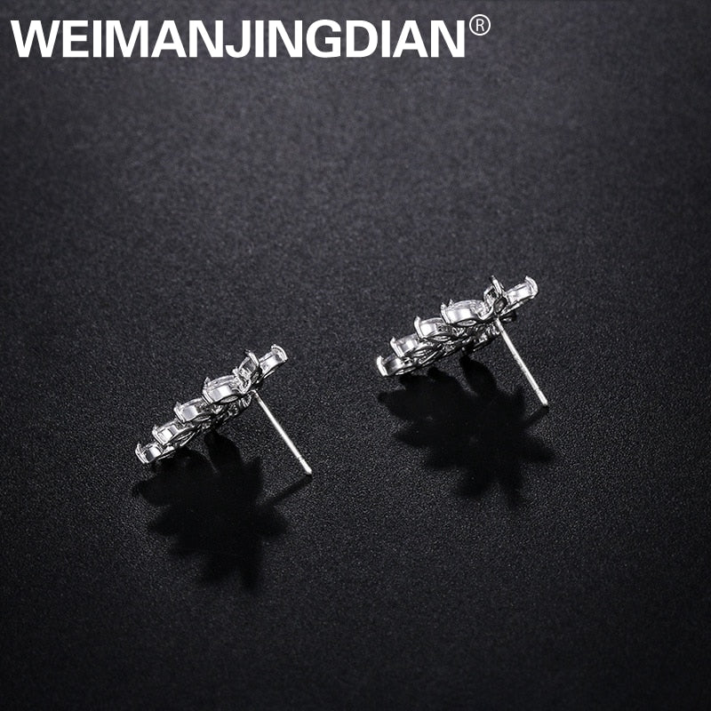 WEIMANJINGDIAN Shiny Marquise Leaf Cubic Zirconia