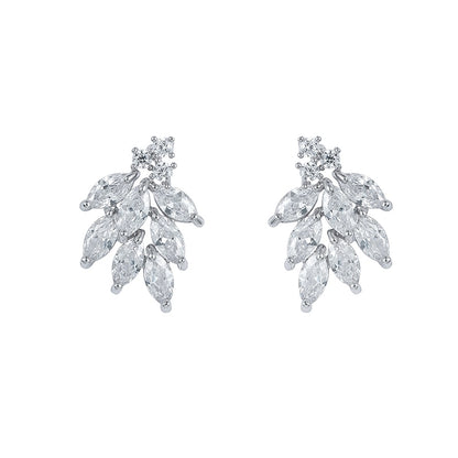 WEIMANJINGDIAN Shiny Marquise Leaf Cubic Zirconia