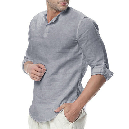 Men's Summer Long Sleeve Cotton Linen