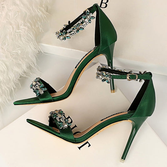 Women 9cm High Heels Crystal Sandal