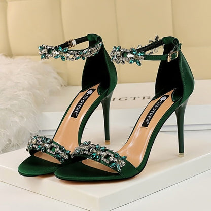 Women 9cm High Heels Crystal Sandal