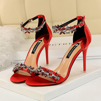 Women 9cm High Heels Crystal Sandal