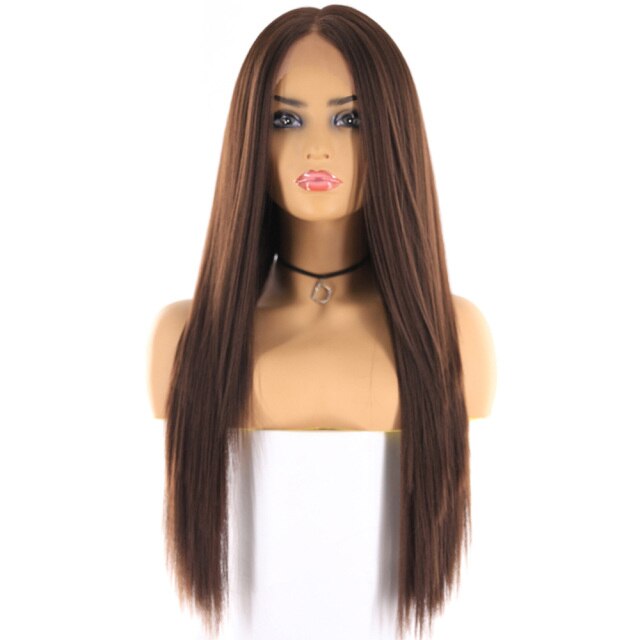 Yaki Straight Synthetic Lace Front Wigs For Women