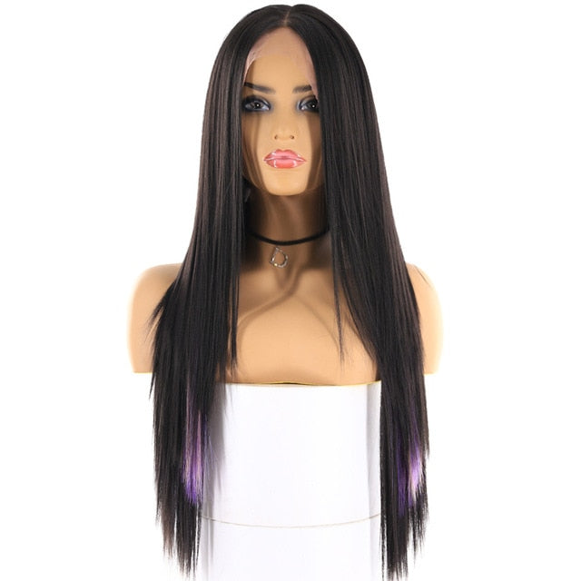 Yaki Straight Synthetic Lace Front Wigs For Women