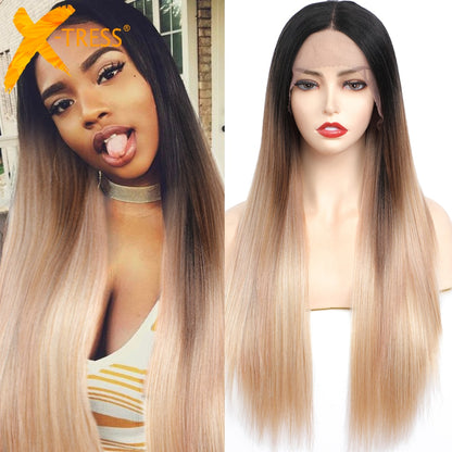 Yaki Straight Synthetic Lace Front Wigs For Women